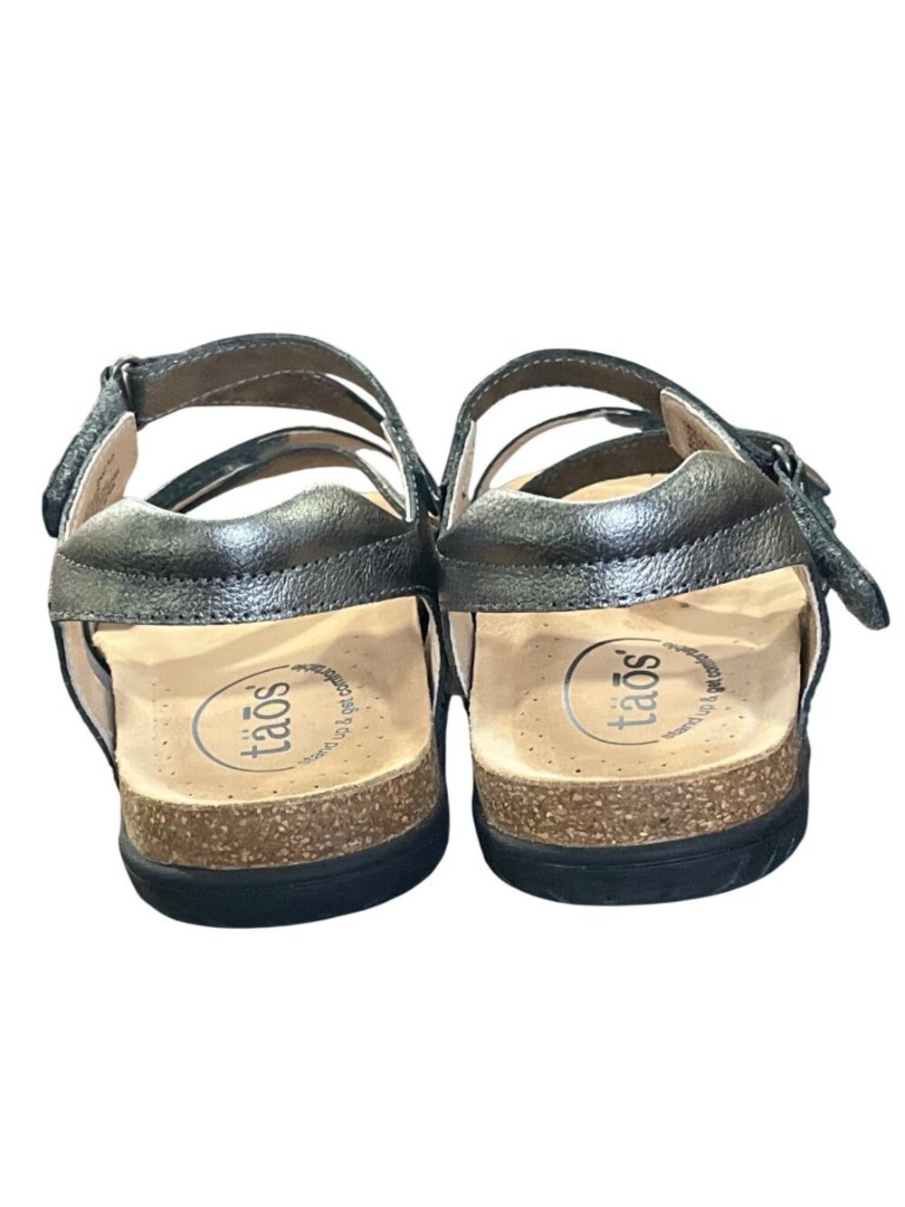Taos Footwear Womens Size 6 Sandals Grand Z Leather GRZ13978 Pewter - Picture 6 of 10